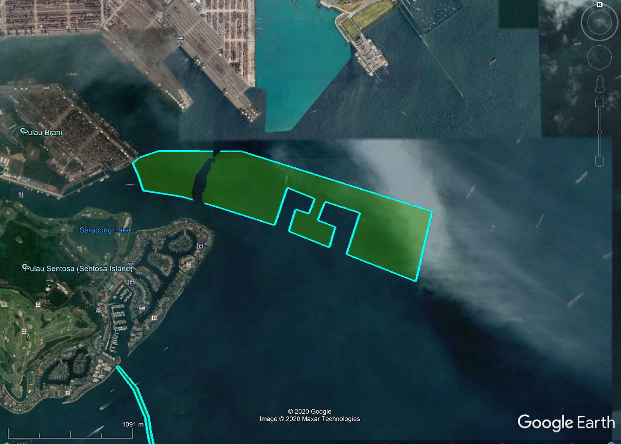 Expanding the island Brani 1.2 sq.km